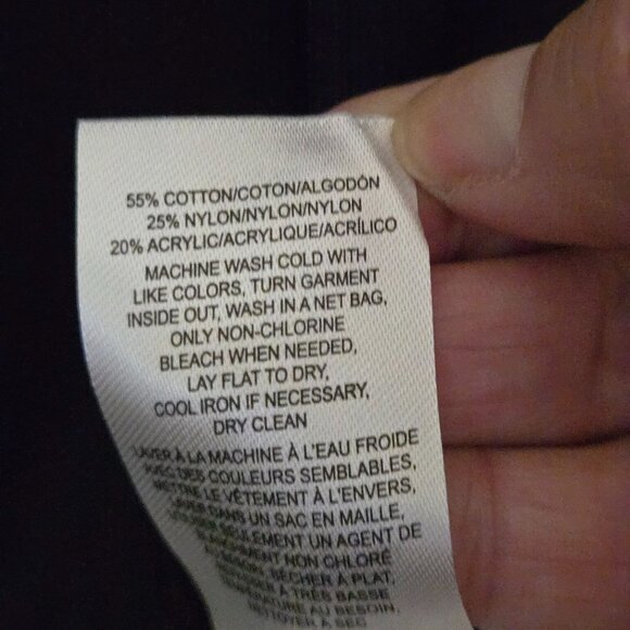 Lucky Brand NWT Cotton Blend V Neck Jet Black Sweater Capsule Wardrobe Size XL - Picture 9 of 10